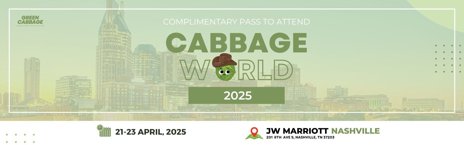 Cabbage World 2025 Complimentary pass banner